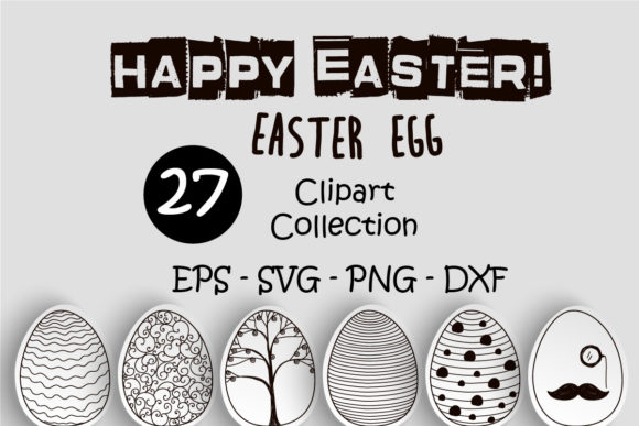 Download 27 Doodle Easter Eggs Clipart Collection - Collection Collection