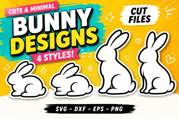Download Cute Bunny SVG Minimal Cut Files #A2 - Premium Resources