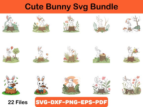 Download Cute Bunny Svg Bundle, Rabbit SVG Bundle - Premium Bundle