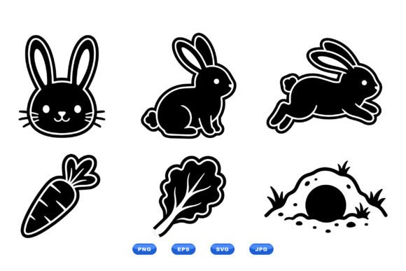 Download Cute Bunny SVG Icons Pack - Premium Resources