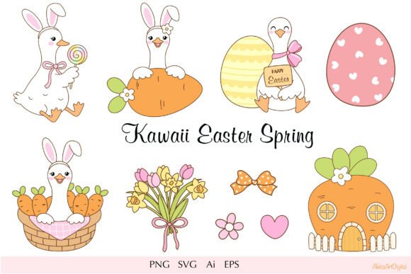 Download Easter Carrot House and Geese Collection - Collection Collection
