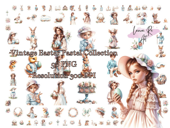 Download Vintage Easter Pastel Collection - Collection Collection