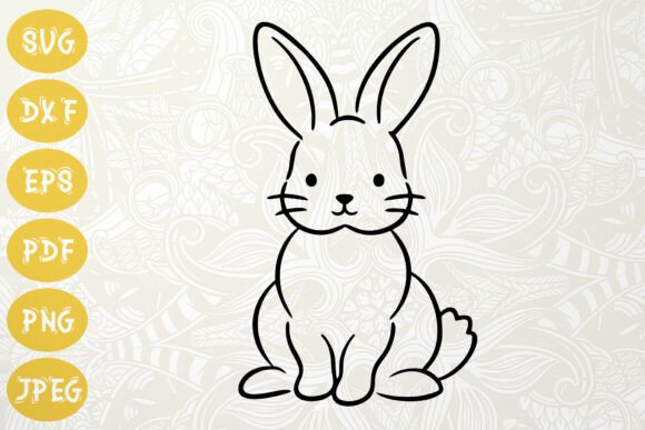 Download Cute Bunny SVG Line Art for Spring - Premium Resources