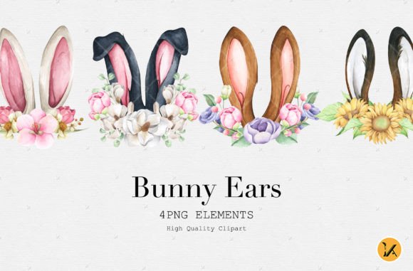 Download Watercolor Bunny Ears Clipart - Watercolor bunny Collection